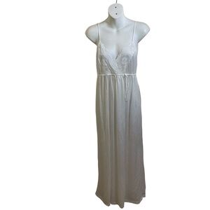 "Vintage Gilead Peignoir Nightgown  White Bridal Size M 70s Nylon Full Length